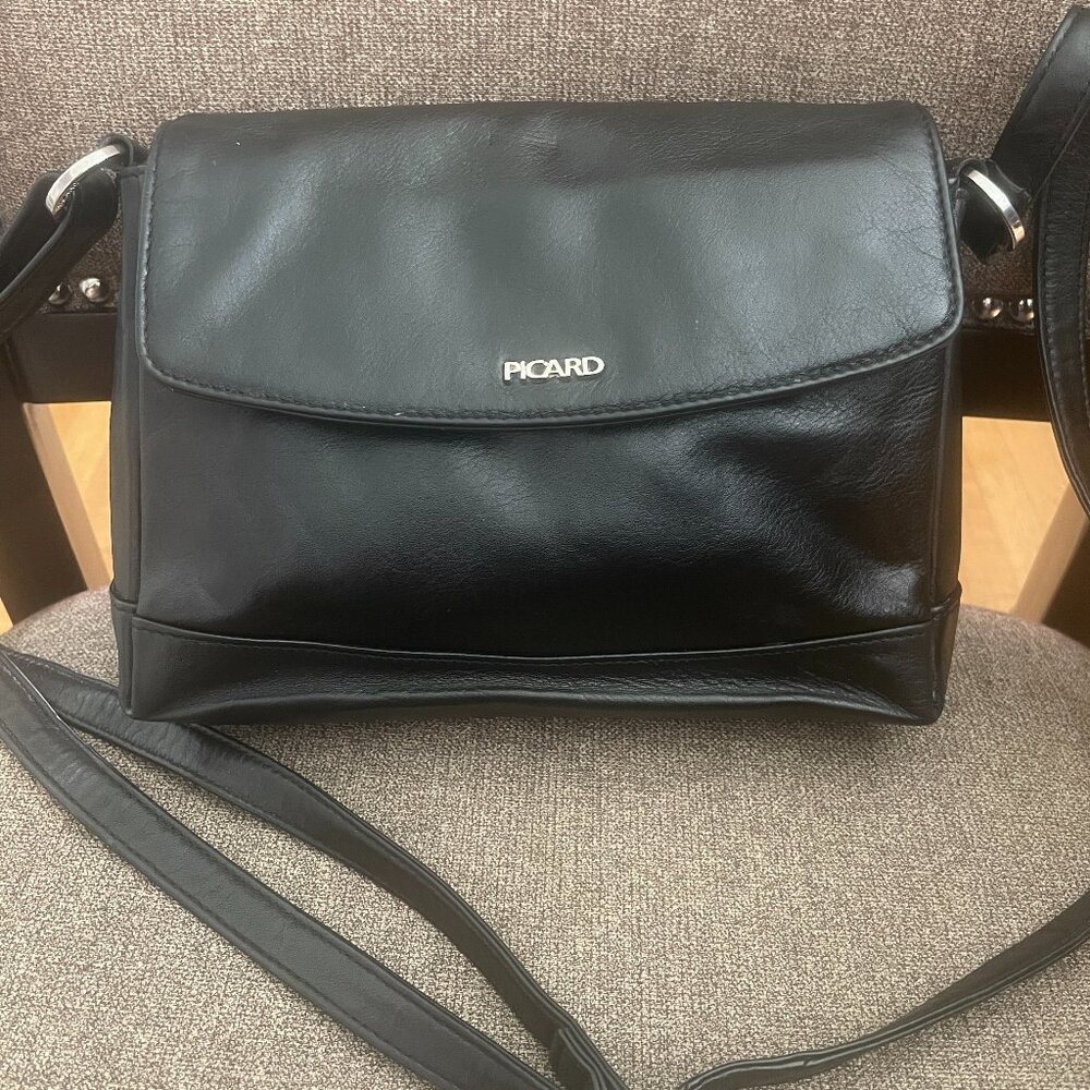 Picard German Black Leather handbag bag